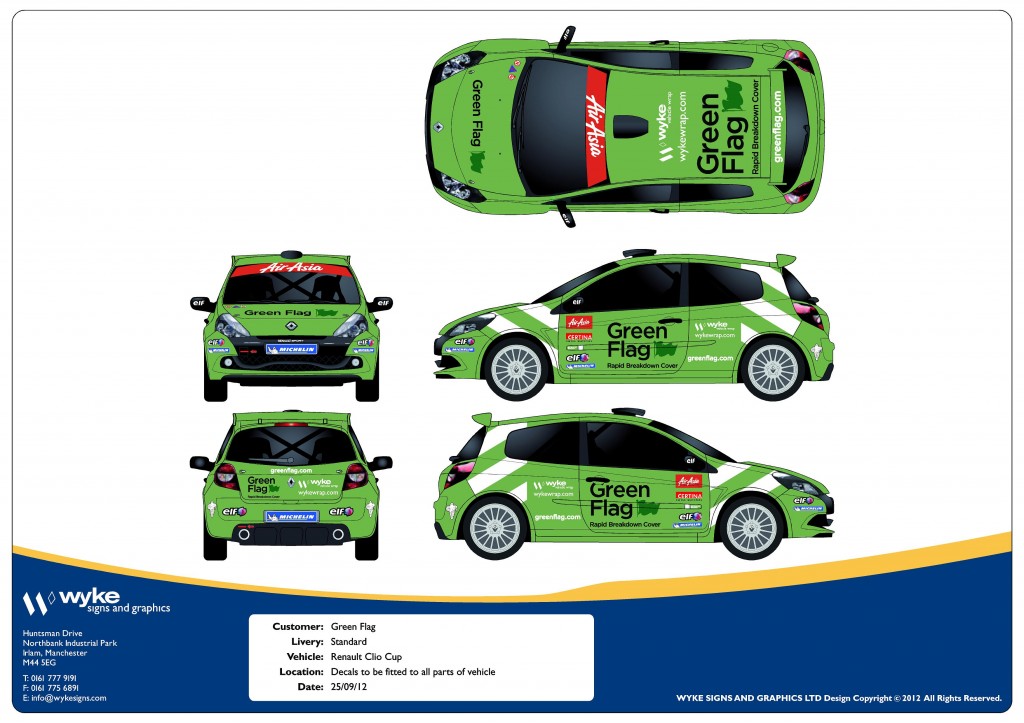 green flag renault clio cup